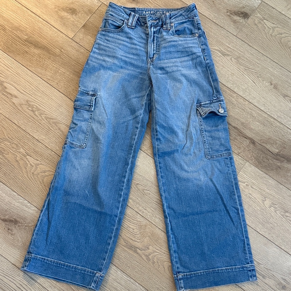 American Eagle Outfitters Blue Wide Leg Jeans